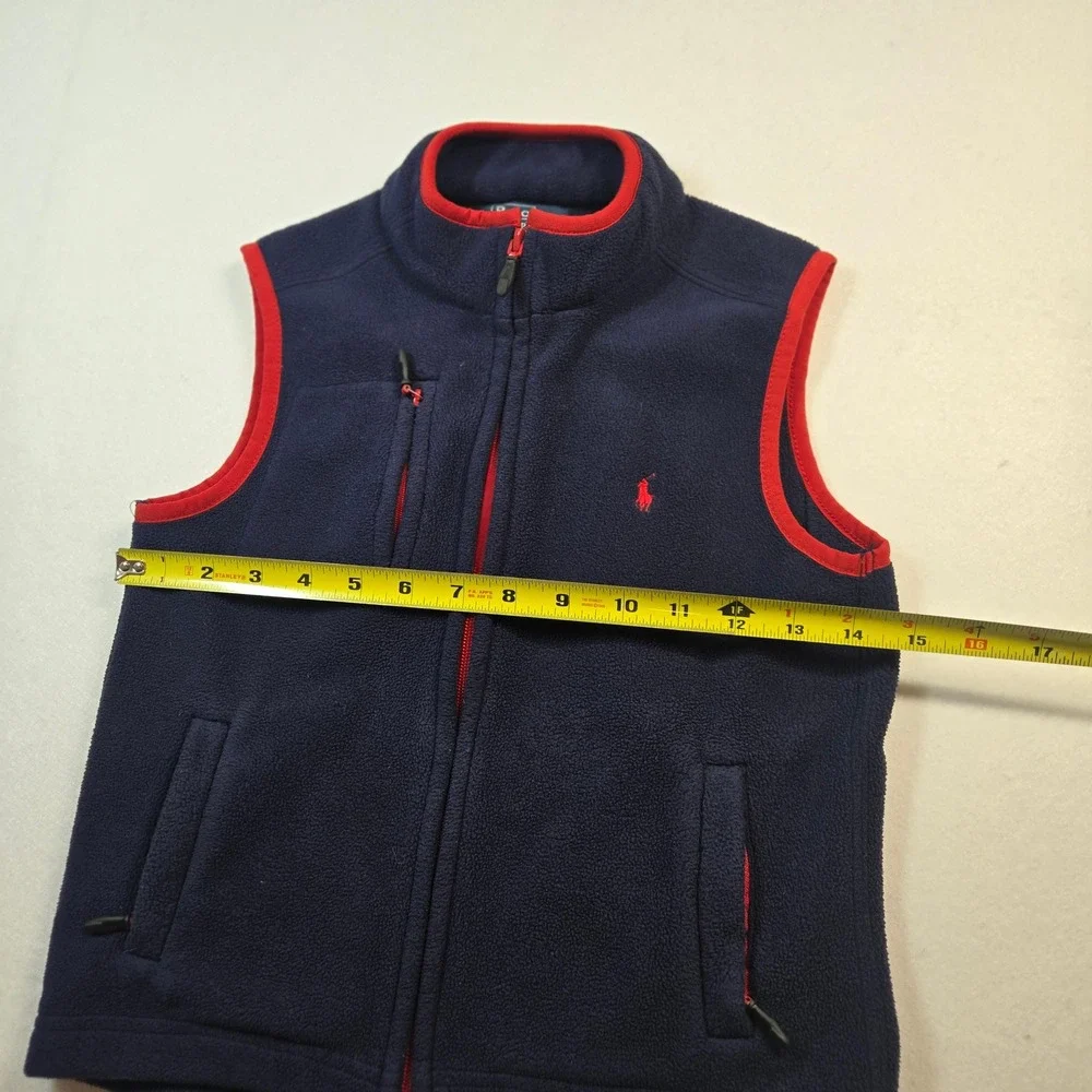 Polo Ralph Lauren Fleece Vest Kids Size 6 Navy Blue Excellent Full Zip Layer